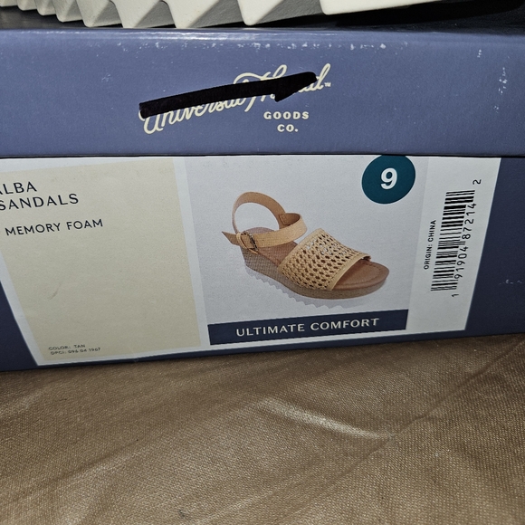 Universal Thread Alba Platform Memory Foam Heeled Sandals in Tan, US Women's 9 - Picture 4 of 9